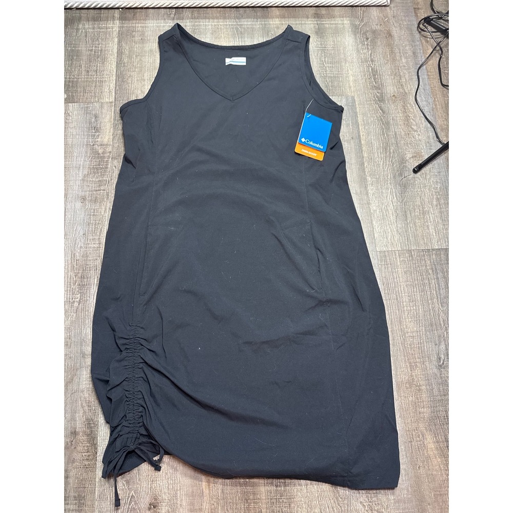 Columbia Anytime Casual III Dress Black Sleeveless V-Neck Pockets AK1395-010 L